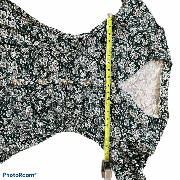 Boho VNTG Floral Mini Dress Button Front Closure - Picture 12 of 14